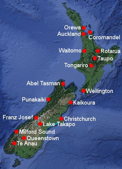 Map of New Zealand