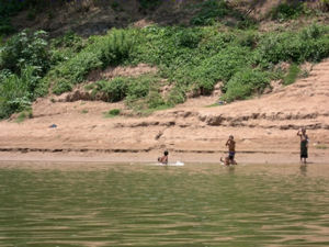 Kids playing in the River