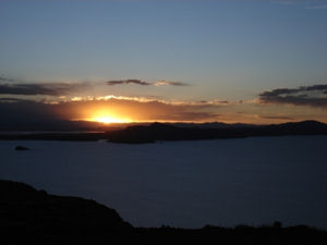 Sunset over Lake Titicaca